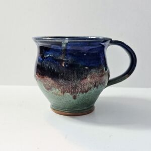 Handcrafted Ceramic Mug - Blue and Green